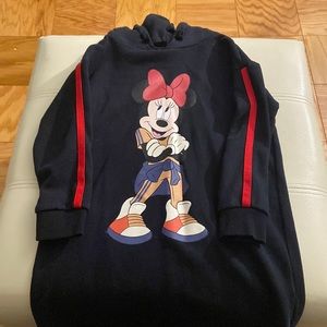 Girls Black Hooded Dress with Minnie Mouse